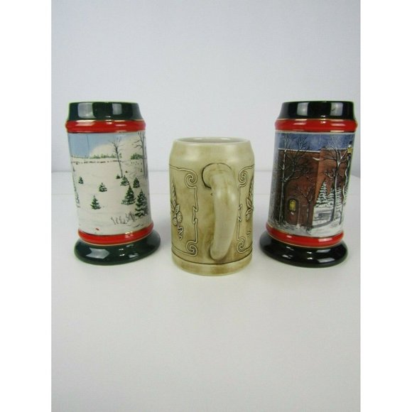 Anheuser Busch Budweiser Holiday Christmas Beer Steins Clydesdales Lot of 3 - Picture 4 of 6